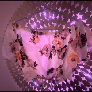 Floral Open Back Crop Top